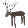 imageCreative CoOp 14quot Handmade Wool Felt and Wire Reindeer Grey