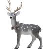 imageCreative CoOp 16quot L x 7quot W x 18quot H Flocked Foam Standing Deer wGlitter Grey Truck Ship Figures and Figurines Multi