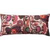 imageCreative CoOp 36 Inches Cotton Slub Embroidered Lumbar Florals and Chambray Back Multicolor Pillow Multi