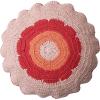 imageCreative CoOp Cotton Slub Crocheted Pillow with Scalloped Edge Pink Red and Orange Multi