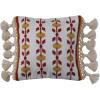 imageCreative CoOp Cotton and Wool Throw Geometric Pattern and Macram Tassels Multicolor Pillow Cover