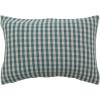imageCreative CoOp Creative CoOp Woven Recycled Cotton Blend Lumbar Pillow Gingham Teal and White