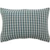 imageCreative CoOp Creative CoOp Woven Recycled Cotton Blend Lumbar Pillow Teal and White