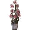 imageCreative CoOp HandPainted Metal Flower Pot Decor with Faux Flowers Pink and Green