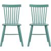 imageCreative CoOp Rubberwood Dining Chair with Slatted Back Green Set of 2