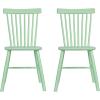 imageCreative CoOp Rubberwood Dining Chair with Slatted Back Mint Set of 2