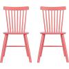 imageCreative CoOp Rubberwood Dining Chair with Slatted Back Pink Set of 2