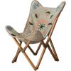 imageCreative CoOp Stonewashed Cotton Embroidered Butterfly Chair with Teakwood Frame MulticolorMulti Color
