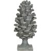 imageCreative CoOp Tall Round Resin Pinecone Finial with Base Verdigris Finish