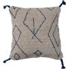 imageCreative CoOp Tufted Cotton Geometric Pattern and Tassels Natural and Blue Pillow Ivory