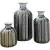 imageEmbossed Stoneware Vase with Reactive Glaze Finish Set of 3 Sizes DF3002