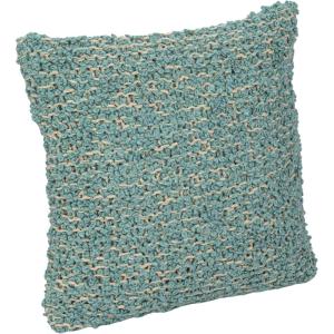 imageCreative CoOp Blue Woven Cotton Blend Boucl Pillow Cream Square