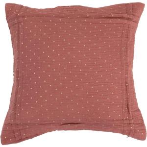 imageCreative CoOp Cotton Double Cloth Pleated Gold Foil Dots Pillow 16quot L x 16quot W x 2quot H Pink