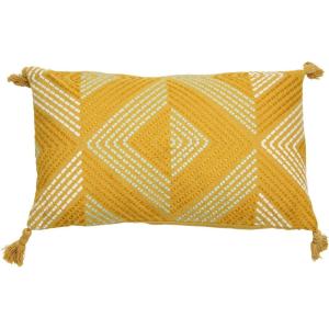 imageCreative CoOp Cotton Embroidered Lumbar Tassels Pillow 20quot L x 12quot W x 2quot H Multicolor