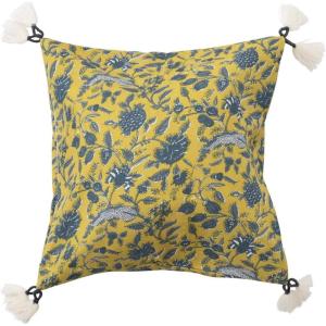imageCreative CoOp Cotton Floral Pattern and YarnWrapped Tassels Pillow 18quot L x 18quot W x 2quot H Multicolor