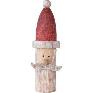 imageCreative CoOp HandCarved Mango Wood Santa Head in Red White and Natural