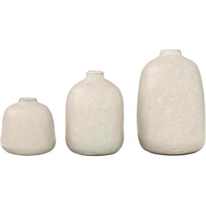 imageCreative CoOp Light Grey Terracotta Vases with Pitted Sand Finishes Set of 3 Sizes