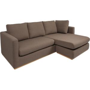 imageCreative CoOp Mushroom Grey Interchangeable Left or Right Facing Chaise Lounge ampamp Wood Trim Sofa Beige
