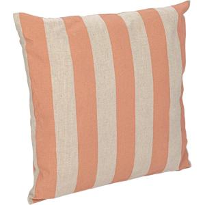 imageCreative CoOp Pink Cotton and Linen Striped Pillow Red and Natural Square
