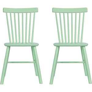 imageCreative CoOp Rubberwood Dining Chair with Slatted Back Mint Set of 2