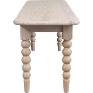 imageCreative CoOp Rubberwood and Oak Wood Veneer Bench with Turned Legs Natural