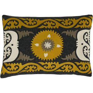 imageCreative CoOp Wool Blend Embroidered Lumbar Pillow Multicolored
