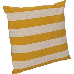 imageCreative CoOp Yellow Cotton and Linen Striped Pillow Green and Natural Square