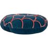 imageCreative CoOp 18 Inches Round Cotton Tufted Scallop Pattern Navy Blue and Pink Pillow std