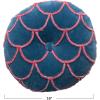 imageCreative CoOp 18 Inches Round Cotton Tufted Scallop Pattern Navy Blue and Pink Pillow std