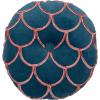 imageCreative CoOp 18 Inches Round Cotton Tufted Scallop Pattern Navy Blue and Pink Pillow std