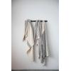 imageCreative CoOp Coastal White Stripe Woven Cotton Double Cloth Stitched Blanket and Frayed Edges Throw Cream ampamp Black