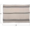 imageCreative CoOp Coastal White Stripe Woven Cotton Double Cloth Stitched Blanket and Frayed Edges Throw Cream ampamp Black