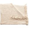 imageCreative CoOp Cotton Blend Boucl Fringe Cream Color Throw