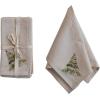 imageCreative CoOp Cotton Printed Napkins with Christmas Tree Natural Green and Red Set of 4