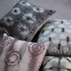 imageCreative CoOp Creative CoOp Linen Printed Pillow with HandEmbroidery and Chambray Back MulticolorBlack
