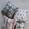 imageCreative CoOp Creative CoOp Linen Printed Pillow with HandEmbroidery and Chambray Back MulticolorBlack