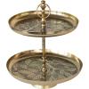 imageCreative CoOp Decorative Etched Metal and Aluminum 2Tier Tray with Branch Design Gold Finish