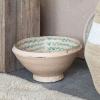 imageCreative CoOp HandPainted Terracotta Bowl with Distressed Finish Cream and Green
