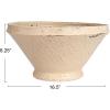 imageCreative CoOp HandPainted Terracotta Bowl with Distressed Finish Cream and Green