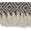 imageCreative CoOp HandWoven Reclaimed Fabric Throw with Pattern and Fringe Charcoal and Cream