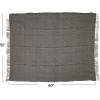 imageCreative CoOp HandWoven Reclaimed Fabric Throw with Pattern and Fringe Charcoal and Cream