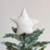 imageCreative CoOp Handmade Wool Felt Star Tree Topper with Sequins Beige