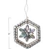 imageCreative CoOp Metal and Acrylic Jewel Snowflake Ornament with Hexagon Frame Silver Finish