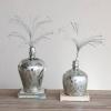imageCreative CoOp Round Etched Mercury Glass Vase Antique Silver Finish