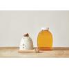 imageCreative CoOp Stoneware Honey Jar with Lid ampamp Wood Honey Dipper