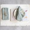 imageCreative CoOp Striped Cotton Napkins with Ruffle Blue and Natural Set of 4