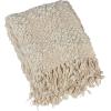 imageCreative CoOp Woven Cotton Blend Cable Knit Fringe Natural Throw Blanket