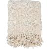 imageCreative CoOp Woven Cotton Blend Cable Knit Fringe Natural Throw Blanket