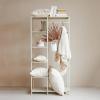 imageCreative CoOp Woven Cotton and Sherpa Throw Blanket Natural Tan and Rose