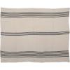 imageCreative CoOp Coastal White Stripe Woven Cotton Double Cloth Stitched Blanket and Frayed Edges Throw Cream ampamp Black